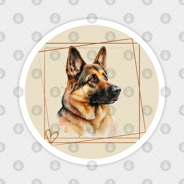 German Shepard Love Magnet by ThePawPrintShoppe